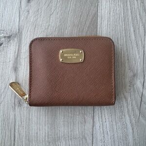 Michael Kors Tan Wallet with Gold Accents